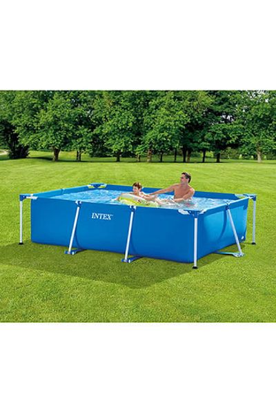 Intex Superior Strength And Longer Durability Sturdy Rectangular Unisex Frame Swimming Pool Blue