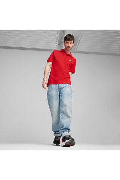 Puma Mens Scuderia Ferrari Motorsport Race Polo Shirt - Red