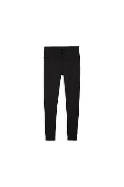 Puma Womens Cloudspun Ribbed Training Sports Leggings - Black