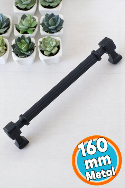 NZB Mobilya Çekmece Mutfak Dolabı Dolap Kulpları Kulb 16 cm 160 mm Çizgili SİYAH Metal Kulp