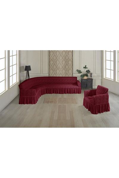 Stylish Home HUSE JAKARD PENTRU COLTAR FOTOLIU-BURGUNDY