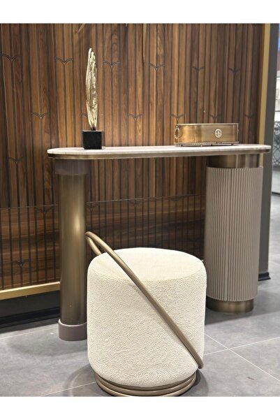 SHADE DESIGN FORCE PUF METAL DETAYLI SALON ANTRE MAKYAJ MASASI PUFU