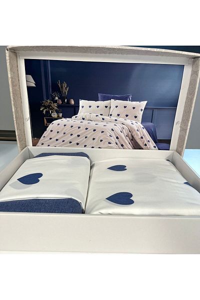 Elvira Home Collection Eh Cotton Double Duvet Cover Set-Duvet Cover Set-Duvet Cover Sheet Pillowcase-(Boxed)