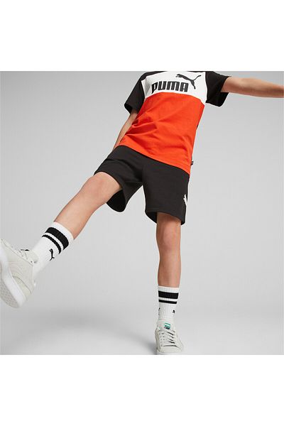 Puma شورت باور للأولاد الشباب - أسود