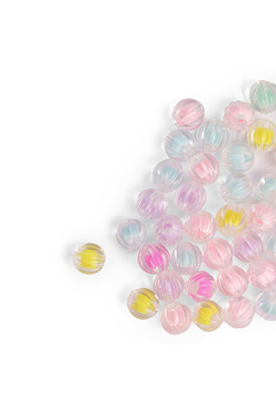 Prestij Boncuk Меки цветни прозрачни акрилни мъниста с цвят вътре 9 мм 100 грама
