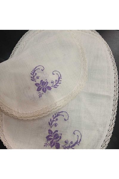 Vinezza Home Collection Procesare manuală Etamin Dormitor 3 bucăți cârpă de masă, zestre, față de masă