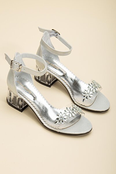 Miss Junior أحذية بكعب عالي للفتيات من اللباس المسائي الشفاف غير القابل للانسكاب