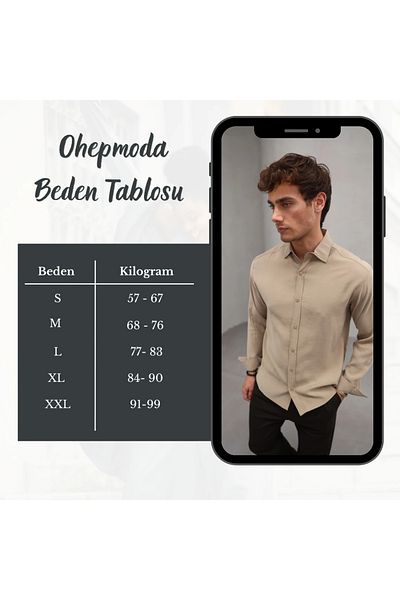 OHEPMODA Ανδρικό πουκάμισο από ύφασμα Modal με απαλή υφή