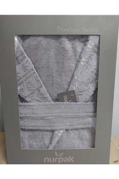 Nurpak Μονό μπουρνούζι Unisex Grey Bamboo