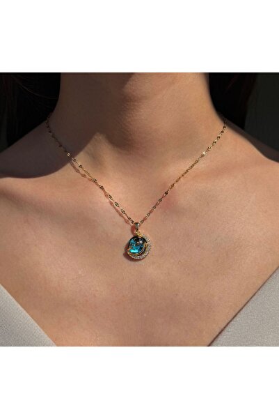 h&b design jewel Çelik Gold Gezegen Detay Kolye