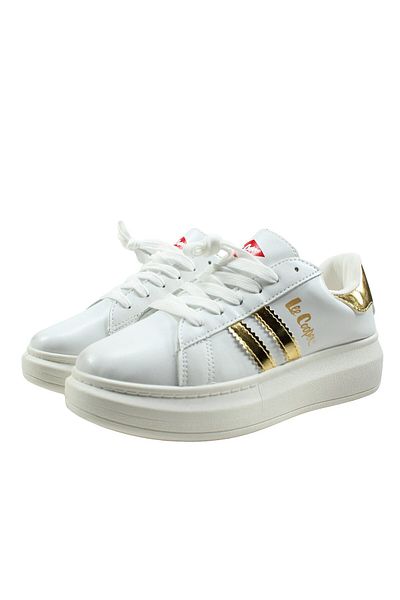 Lee Cooper Pantofi sport din piele ecologica cu detalii holografice, alb, marimea 35, GO, Lee Cooper