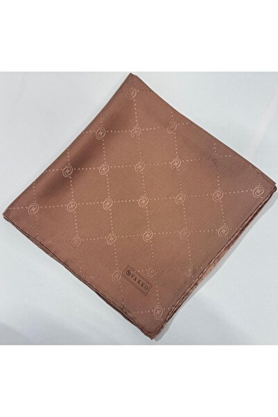 Vakko Monogram Jakar İpek Eşarp 41549-Kahve