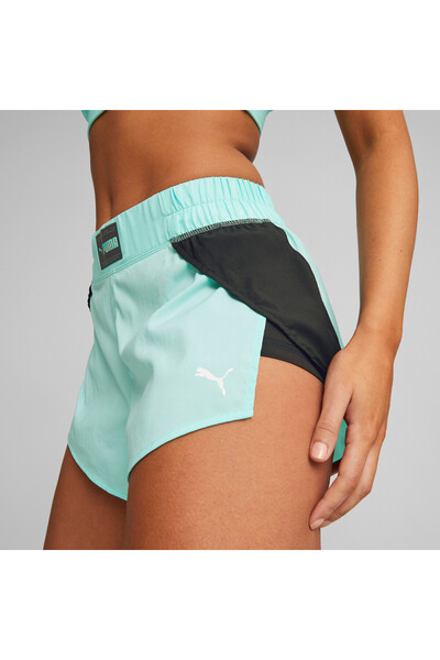 Puma Womens Fit Fashion Flow Training Shorts - Green