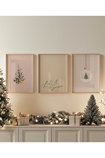 VOGLOO Çerçevesiz Poster Let it Snow 3'lü