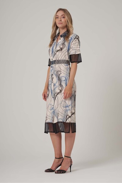 UTOPIAN File Detaylı Desenli Elbise