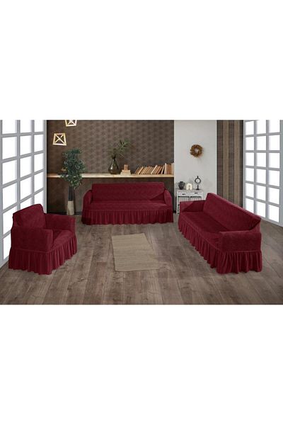 Stylish Home HUSE JAKARD PENTRU CANAPELE 3-2-1 -BURGUNDY
