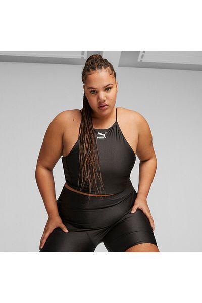 Puma Womens T7 Sports Crop Tank Top - Black