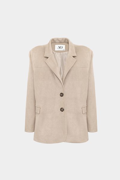 Açelya Okcu Premium Oversize Double Button Blazer Γυναικείο σουέτ μπουφάν
