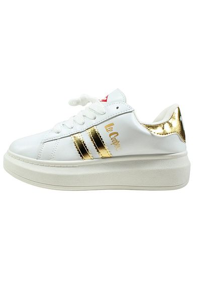 Lee Cooper Pantofi sport din piele ecologica cu detalii holografice, alb, marimea 35, GO, Lee Cooper