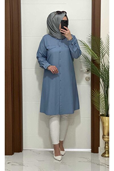 MODA ALMİRA 3030 K-100 KOT GÖMLEK AÇIK MAVİ