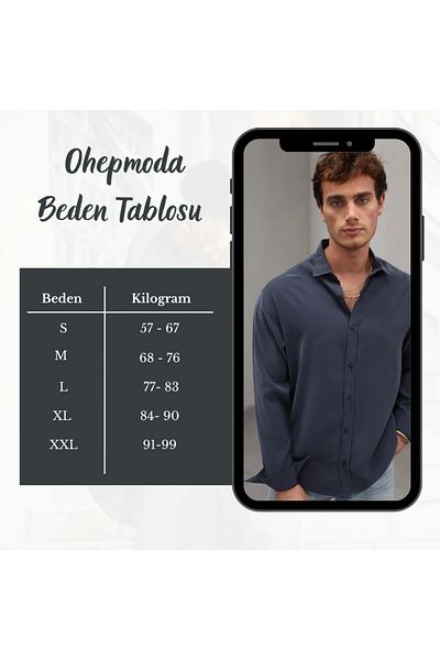 OHEPMODA Ανδρικό πουκάμισο από ύφασμα Modal με απαλή υφή