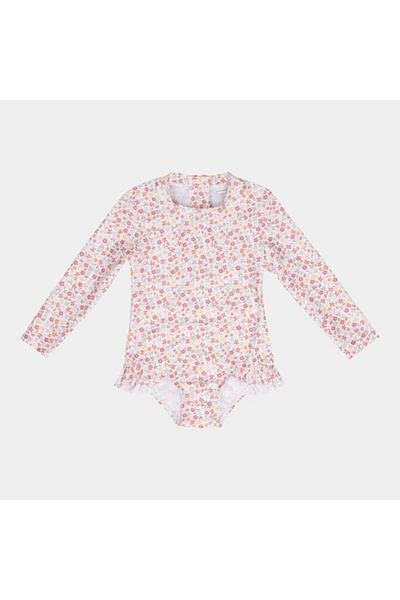 Little Dutch Girls' swimsuit, anti-UV, Summer Flowers, size 98-104
