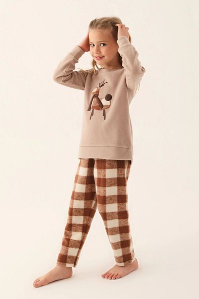 Arnetta Biscuit Girl's Long Sleeve Pajama Set