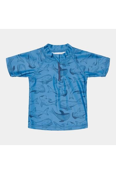 Little Dutch - Tricou pentru băieți, anti-UV, albastru Sea Life, mărimea 74-80