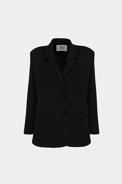 Açelya Okcu Premium Oversize Double Button Blazer Women's Suede Jacket