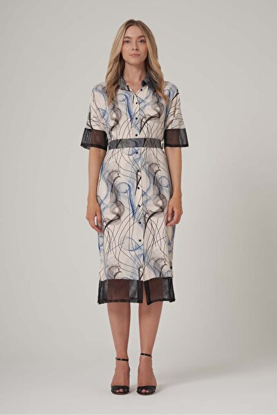 UTOPIAN File Detaylı Desenli Elbise