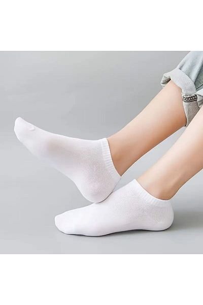 peru moda Унисекс бели чорапи до глезена, чифт 10 памучни