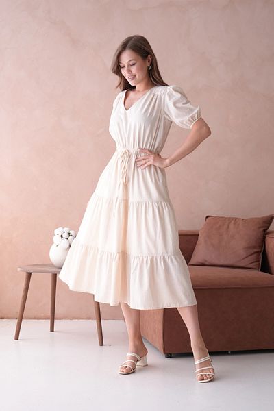 Park Karon Lined Short Sleeve Elastic Summer Dress