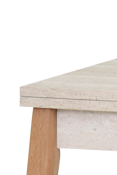 VİLİNZE Vilinze Avanos Ahşap Katlanır Kanatlı Mdf Mutfak Masası - 70x70+70 (70x140) cm