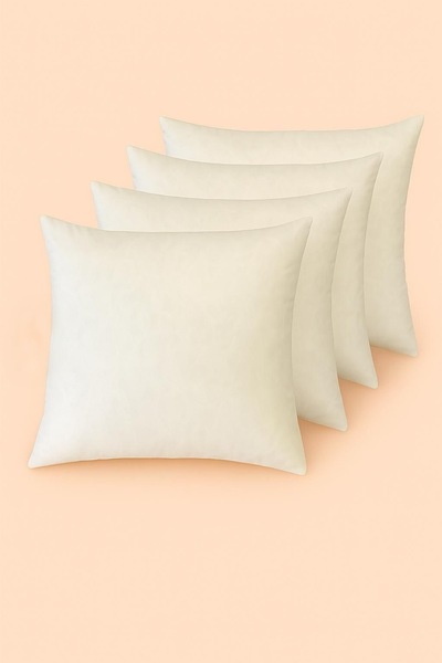 HILL TEKSTİL 4 Adet Kaz Tüyü 55x55 Kırlent Premium Karışım 500 gr %50 Kaz Tüy...