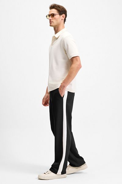 GRIMELANGE Araujo Men's Elastic Waist Relaxed Fit Black Sweatpants