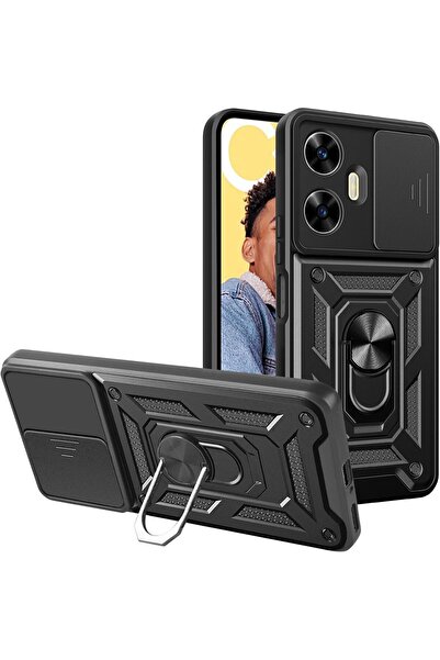 Rivor Realme C55 Kılıf Kamera Koruma Sürgülü Yüzüklü Tank Korumalı A++ Kalite...