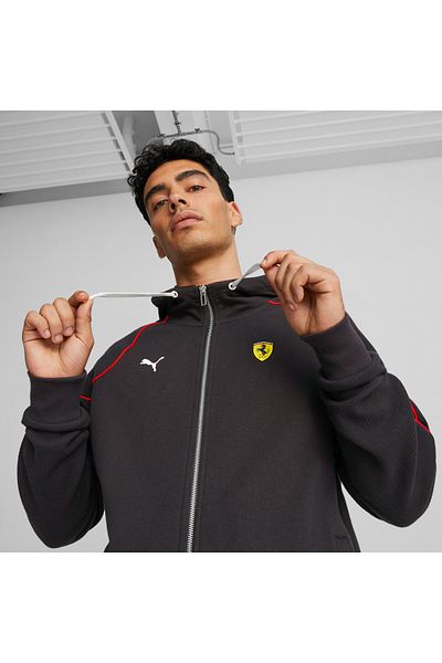 Puma Mens Scuderia Ferrari Race Long Sleeve Hoodie Sweat Jacket - Black