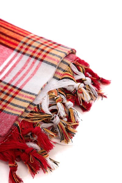 ROZET TEKSTİL Cotton Bath Beach Travel Towel Turkish Bath Peştemal 80 X 180 cm Red Turkish Bath Peştemal