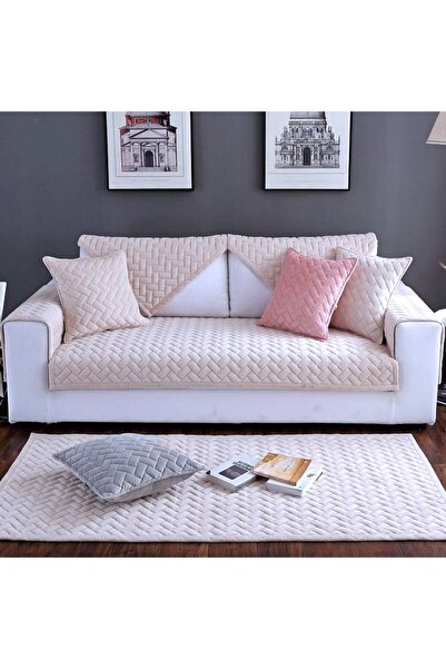 vivamia 5 Parça Kaymaz Taban Kapitone Tekli Koltuk Çekyat Kanepe Örtüsü