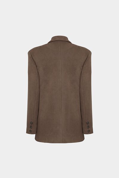 Açelya Okcu Premium Oversize Double Button Blazer Γυναικείο σουέτ μπουφάν