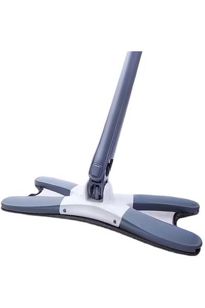 MACVI Mop Dreptunghiular Macvi® cu Stoarcere, 2 Lavete Reutilizabile Microfibra, Cap Plat, Albastru
