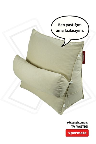 XPERMATE Tv Pillow with Neck and Back Support Light Beige Can Be Used for Disease