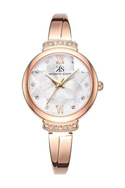 Kenneth Scott ساعة كينيث سكوت النسائية التناظرية ذات الميناء الأبيض - K22522-...
