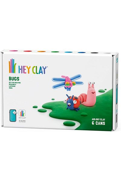Hey Clay - Bugs: Mantis, Snail, Caterpillar 6 Cans