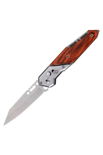 OEM Cutit pliabil, tip briceag, 20 cm, deschidere la buton, otel inoxidabil, clema de agatare