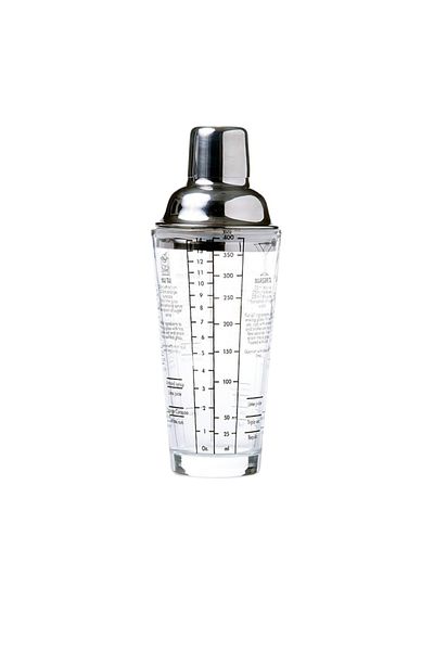 OEM Cocktail shaker, glass, transparent, 400 ml, 22.7 x 6 x 5.8 cm, ergonomic and easy to handle