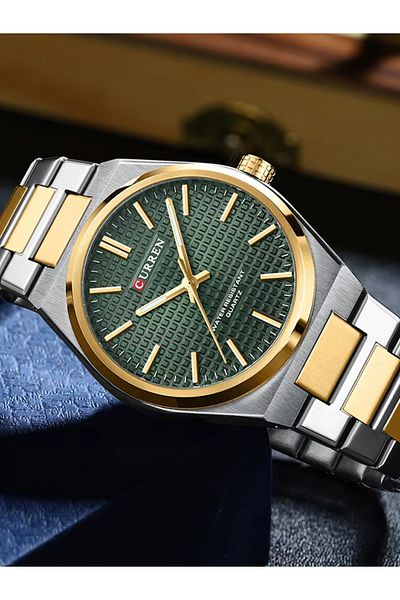 Curren Stainless Steel Elegant Design Dual Tone Analog Quartz Wrist Watch For Men