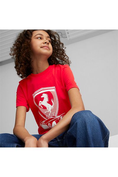 Puma Youth Kids Scuderia Ferrari Race T-Shirt - Red