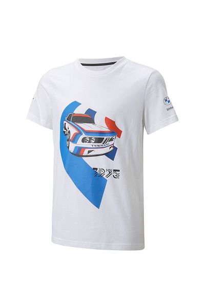 Puma Youth Kids BMW M Motorsport Vintage Car T-Shirt - White