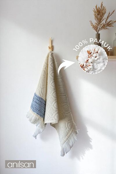 Anılsan Set of 2 30X50 cm Hand and Face Towels |   Kitchen Towel 100% Cotton 60Gr